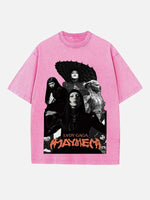 Lady Gaga Print Round Neck T-shirt