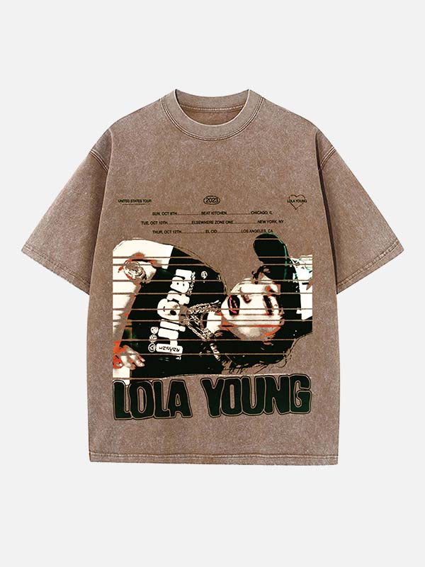 Lola Young Print Round Neck T-shirt