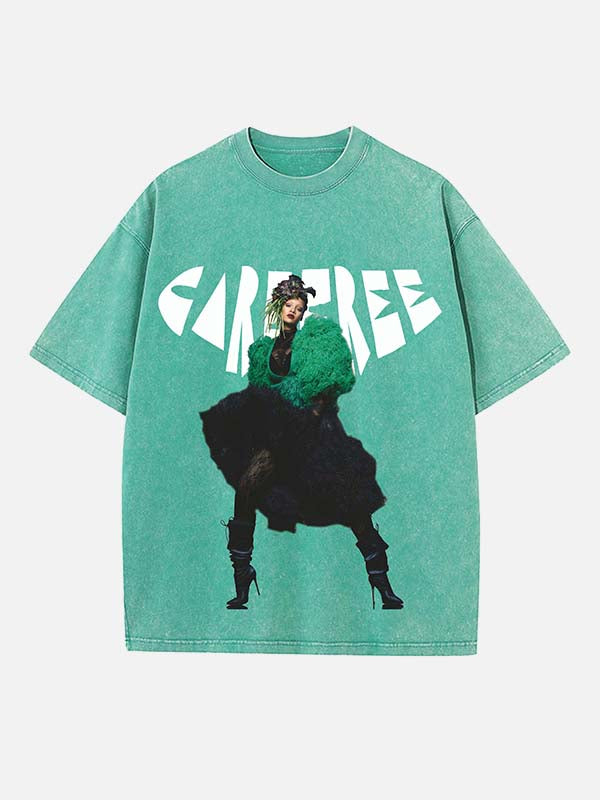 Rihanna Print Round Neck T-shirt