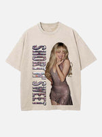 Sabrina Carpenter Print Round Neck T-shirt