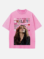 Miley Cyrus Print Round Neck T-shirt