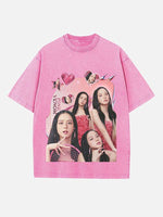 BLACKPINK Jisoo Print Round Neck T-shirt