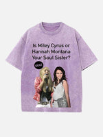 Miley Cyrus Print Round Neck T-shirt