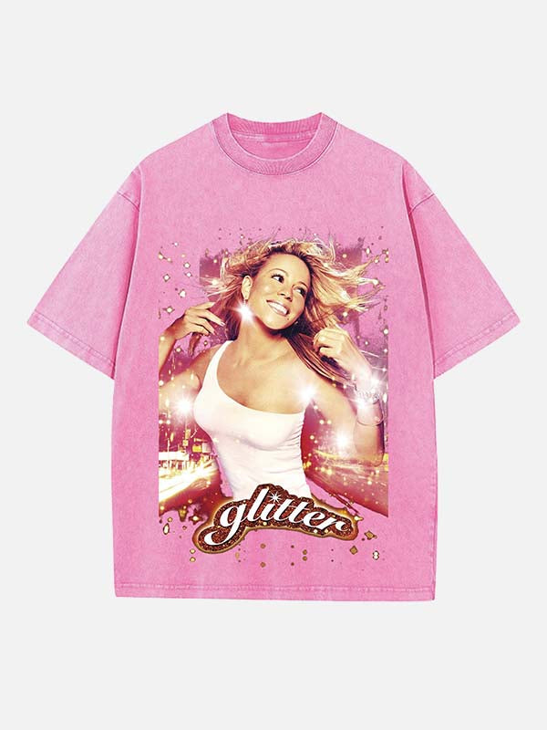 Mariah Carey Print Round Neck T-shirt