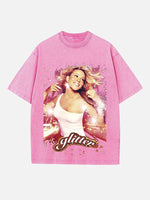 Mariah Carey Print Round Neck T-shirt