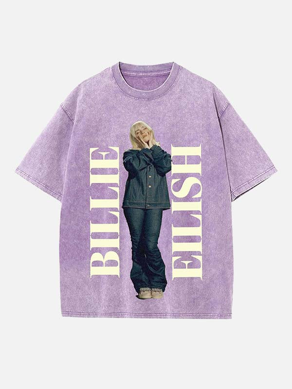 Billie Eilish Print Round Neck T-shirt