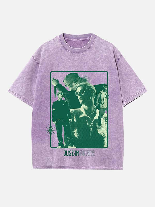 Justin Bieber Print Round Neck T-shirt