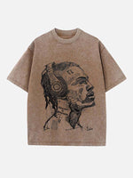 XXXTENTACION Print Round Neck T-shirt