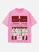 BLACKPINK Jennie Print Round Neck T-shirt