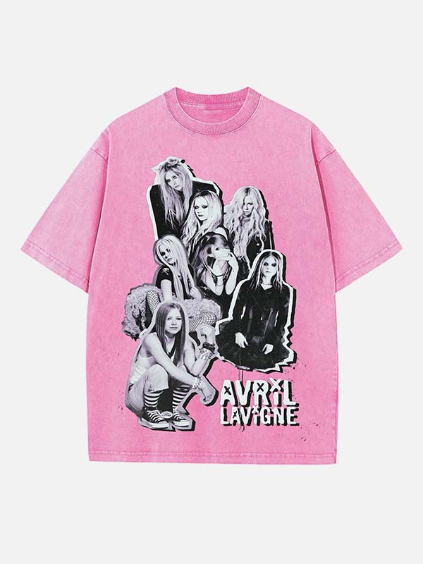 Avril Lavigne Print Round Neck T-shirt