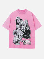Avril Lavigne Print Round Neck T-shirt