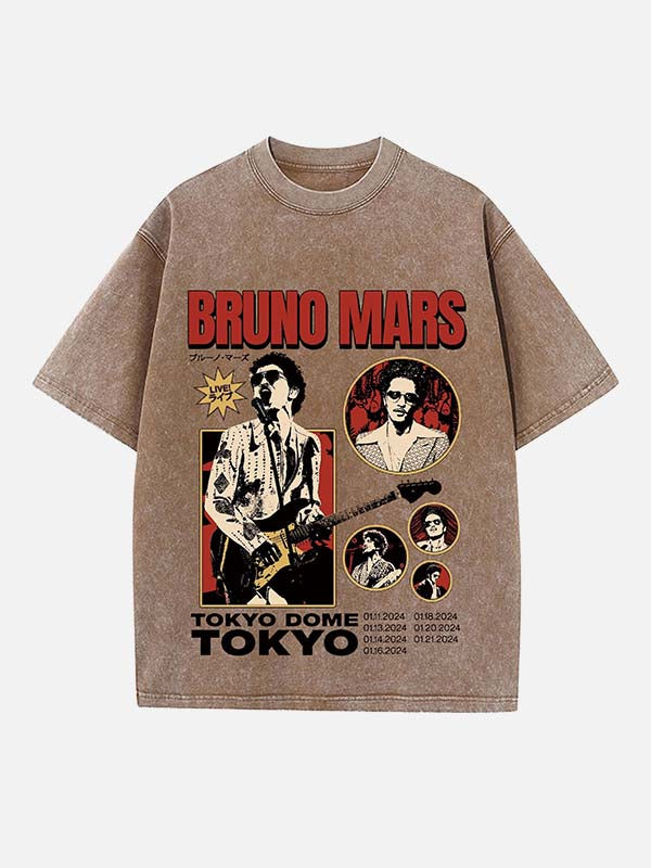 Bruno Mars Print Round Neck T-shirt