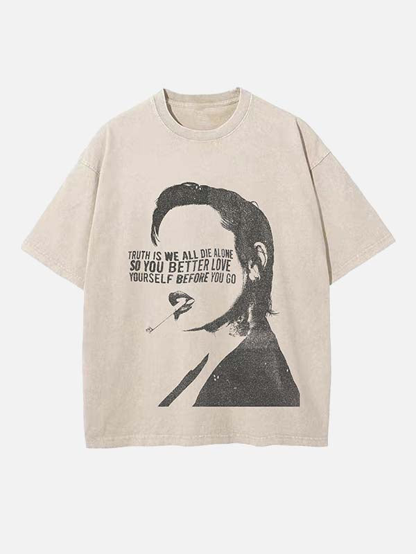 Demi Lovato Print Round Neck T-shirt