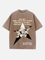 Led Zeppelin Print Round Neck T-shirt