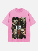 U2 Print Round Neck T-shirt