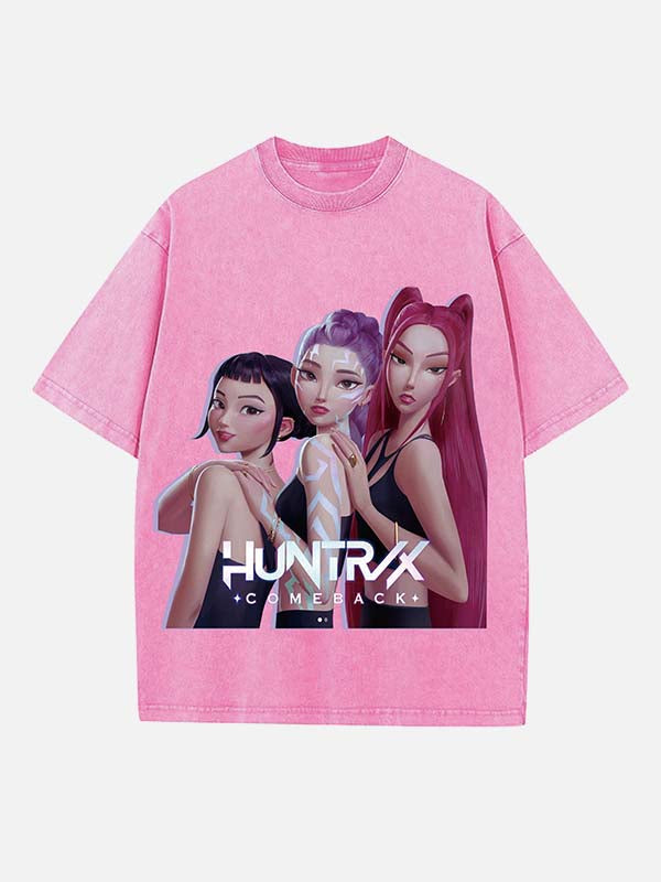 HUNTR/X Print Round Neck T-shirt