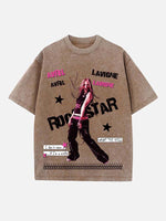 Avril Lavigne Print Round Neck T-shirt