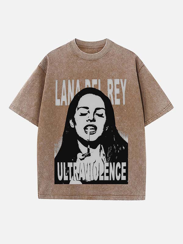 Lana Del Rey Print Round Neck T-shirt