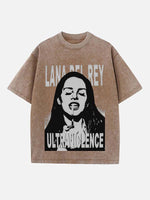 Lana Del Rey Print Round Neck T-shirt