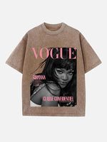 Rihanna Print Round Neck T-shirt