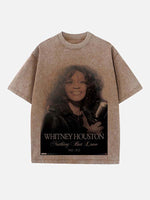 Whitney Houston Print Round Neck T-shirt