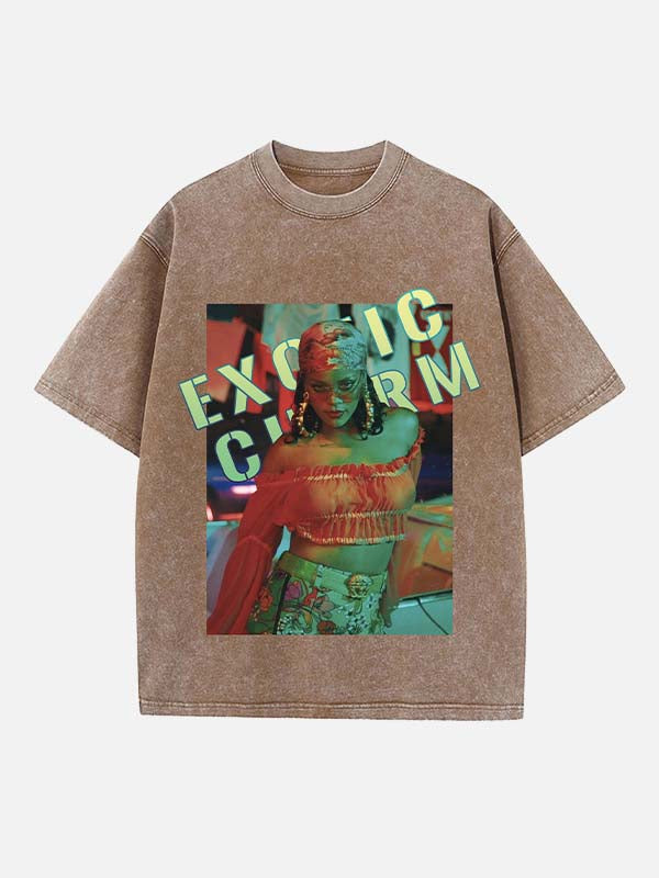 Rihanna Print Round Neck T-shirt