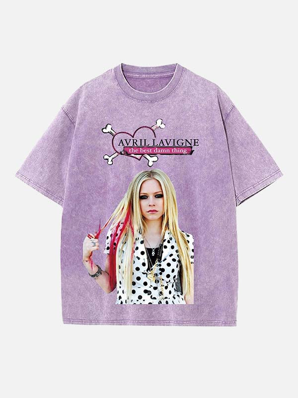 Avril Lavigne Print Round Neck T-shirt