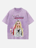 Avril Lavigne Print Round Neck T-shirt