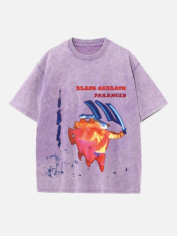 Black Sabbath Print Round Neck T-shirt