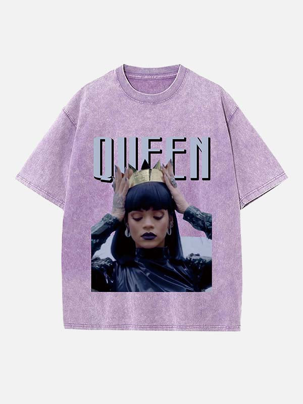Rihanna Print Round Neck T-shirt