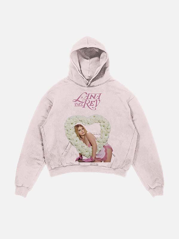 Lana Del Rey Print Slant Pockets Hoodie
