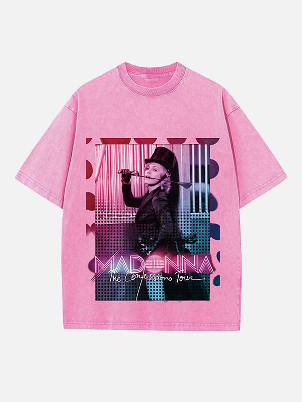 Madonna Print Round Neck T-shirt