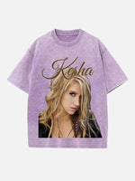 Kesha Print Round Neck T-shirt
