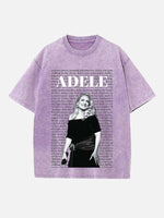Adele Print Round Neck T-shirt