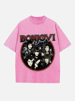 Bon Jovi Print Round Neck T-shirt
