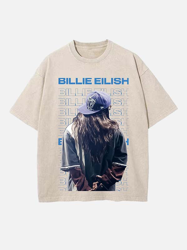 Billie Eilish Print Round Neck T-shirt