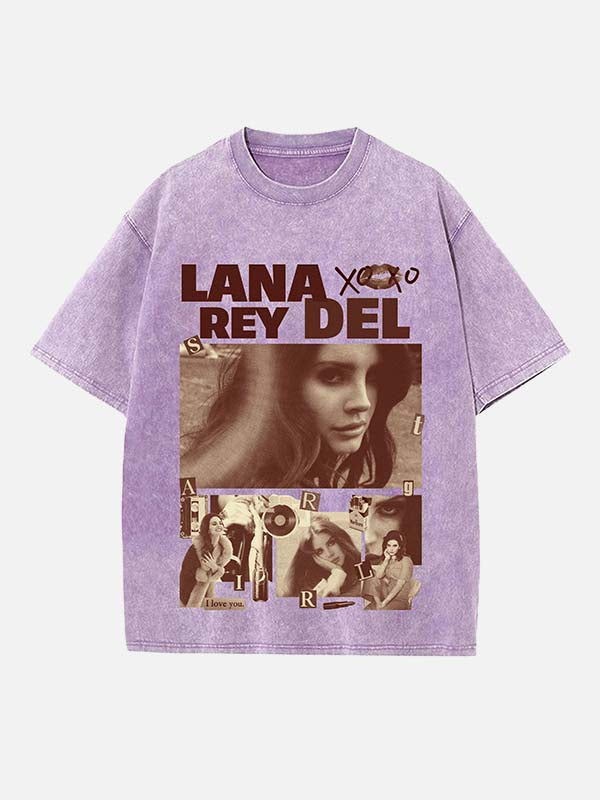Lana Del Rey Print Round Neck T-shirt