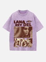 Lana Del Rey Print Round Neck T-shirt