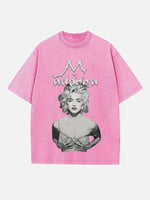 Madonna Print Round Neck T-shirt