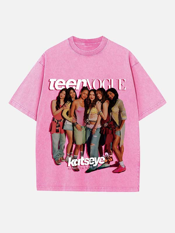 KATSEYE Print Round Neck T-shirt