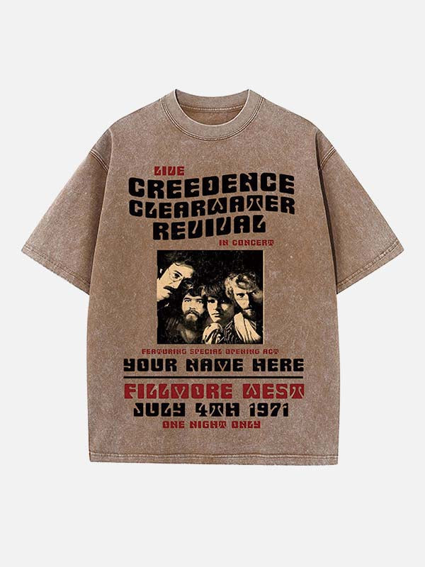Creedence Clearwater Revival Print Round Neck T-shirt