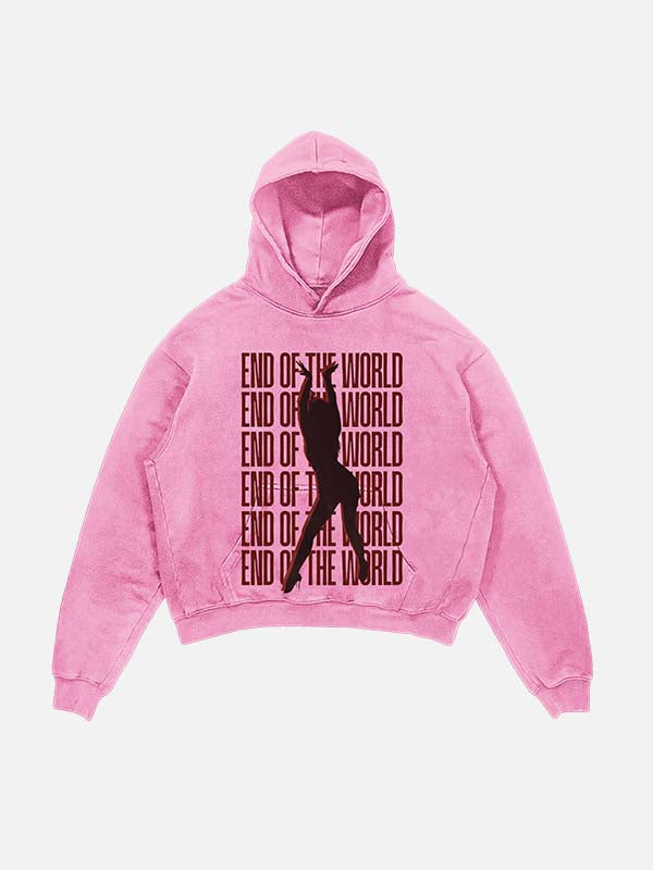 Miley Cyrus Print Slant Pockets Hoodie