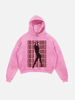 Miley Cyrus Print Slant Pockets Hoodie