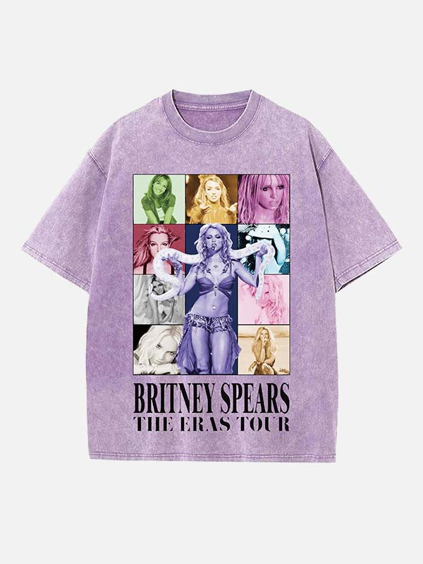 Britney Spears Print Round Neck T-shirt