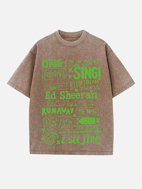 Ed Sheeran Print Round Neck T-shirt