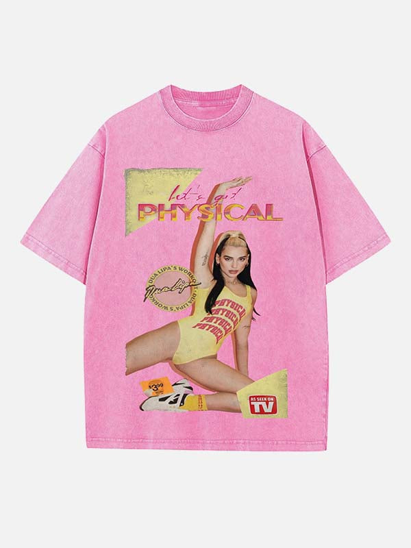 Dua Lipa Print Round Neck T-shirt