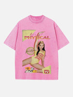 Dua Lipa Print Round Neck T-shirt