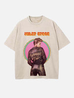 Miley Cyrus Print Round Neck T-shirt