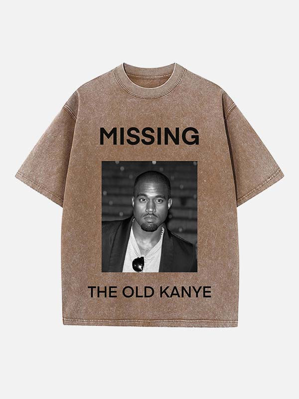 Kanye West Print Round Neck T-shirt