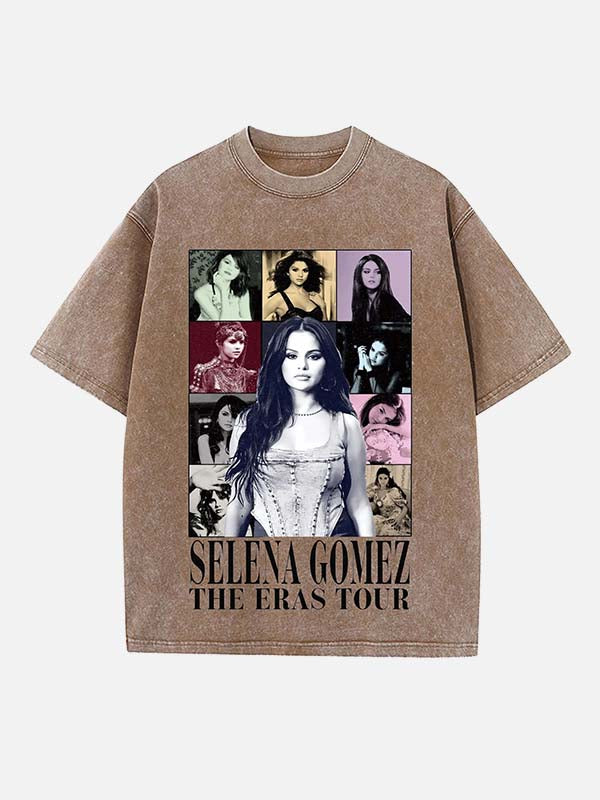 Selena Gomez Print Round Neck T-shirt